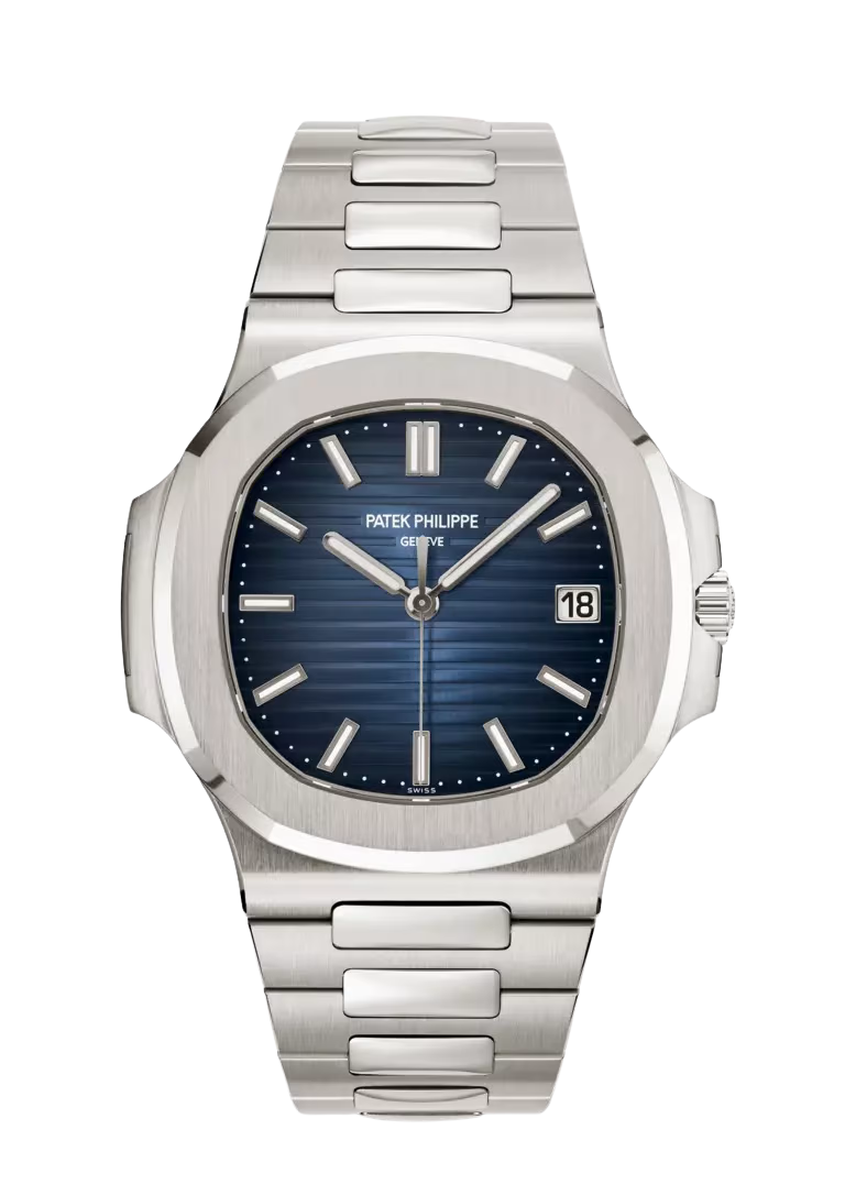 Patek Philippe Nautilus em aço com mostrador azul